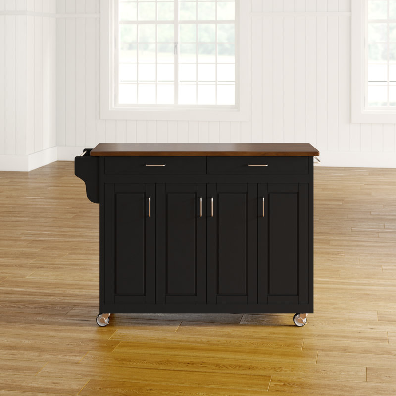 Red Barrel Studio® Littrell Solid Wood Kitchen Island & Reviews Wayfair